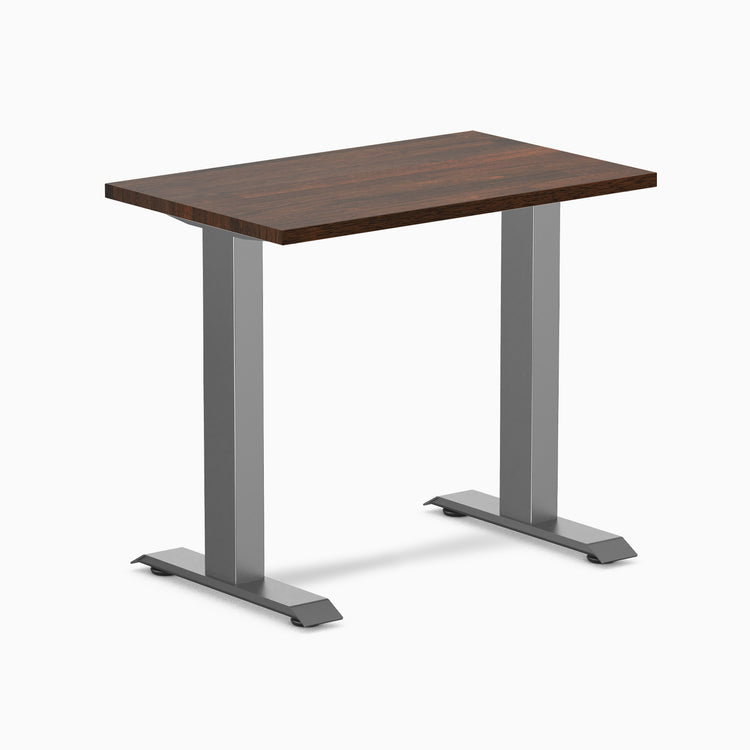 Fixed mini rubberwood desk - Dark Walnut - space grey 32"