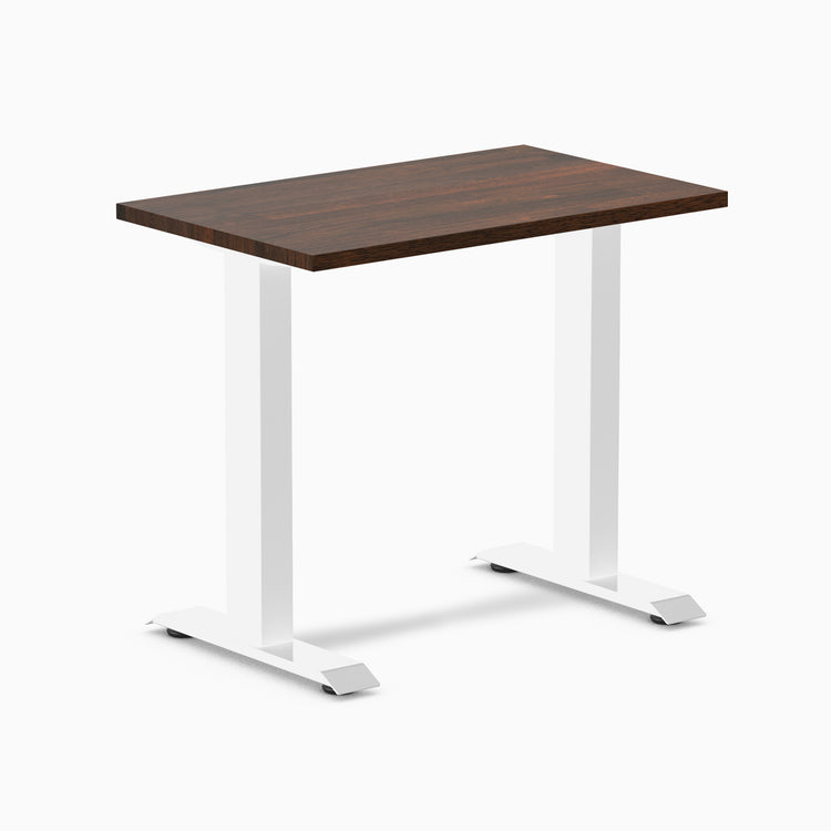 Fixed mini rubberwood desk - Dark Walnut - white 32"