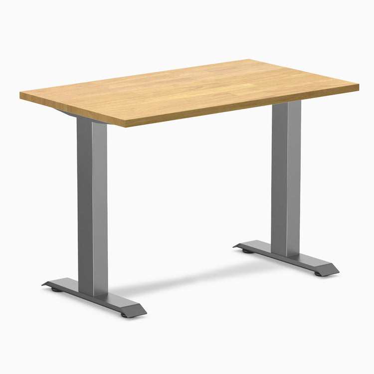 Fixed mini rubberwood desk - Light oak rubberwood - space grey 40"