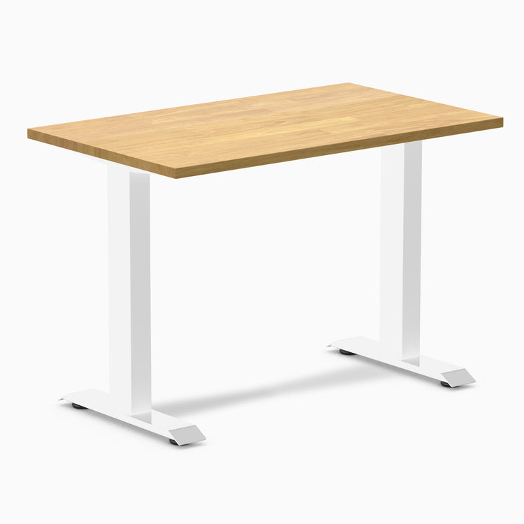 Fixed mini rubberwood desk - Light Oak - white 40"