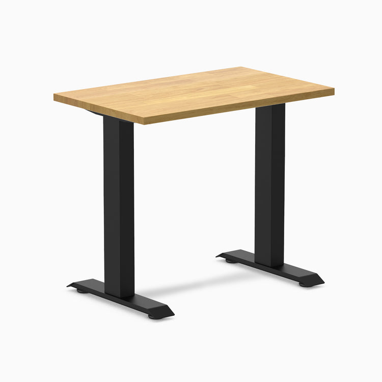 Fixed mini rubberwood desk - Light Oak - black 32"