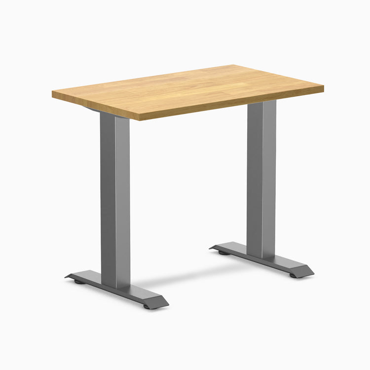 Fixed mini rubberwood desk - Light oak rubberwood - space grey 32"