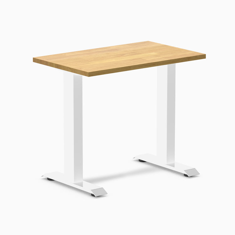 Fixed mini rubberwood desk - Light Oak - white 32"