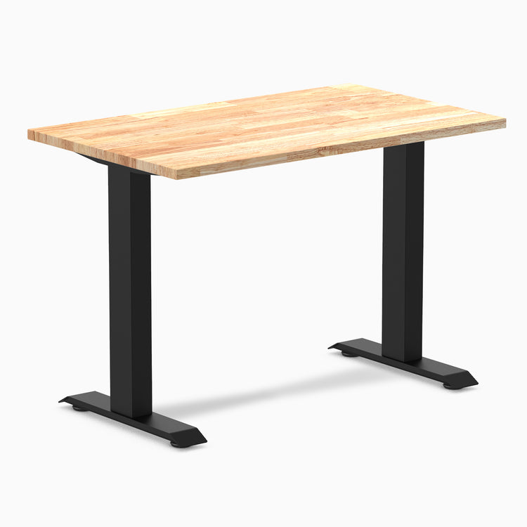 Fixed mini rubberwood desk - Natural - black 40"