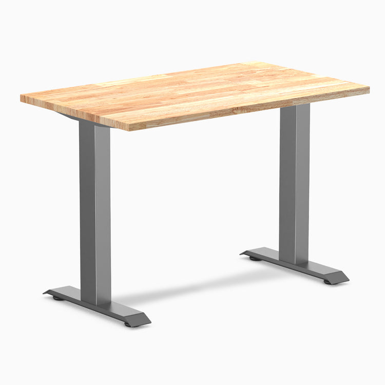 Fixed mini rubberwood desk - Natural rubberwood - space grey 40"