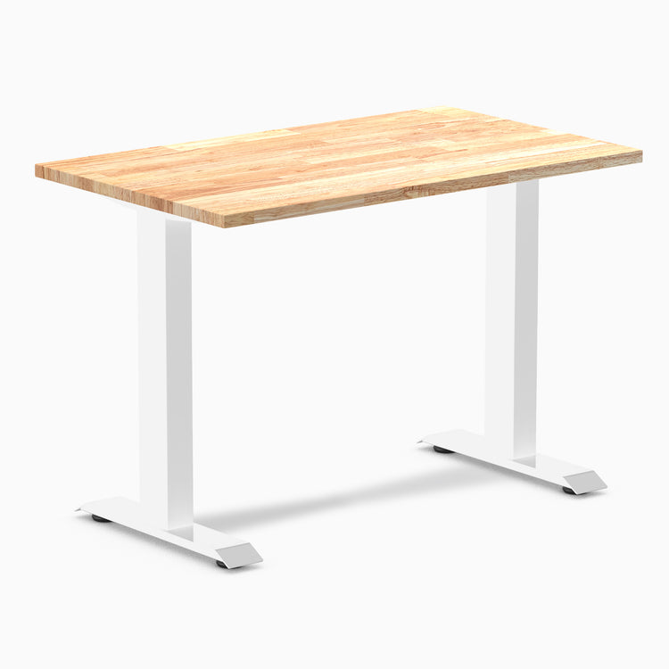 Fixed mini rubberwood desk - Natural - white 40"