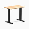 Fixed mini rubberwood desk - Natural - black 32"