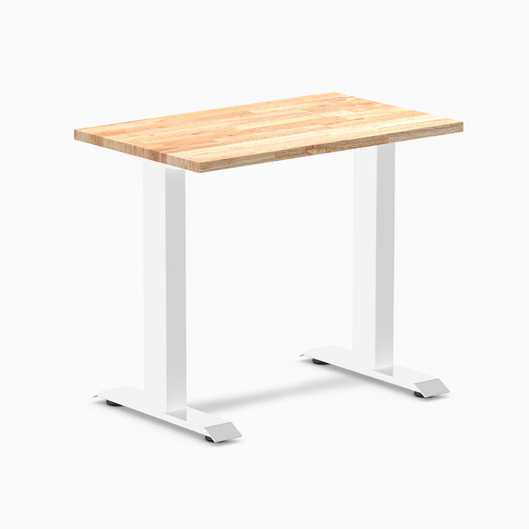 Fixed mini rubberwood desk - Natural - white 32"