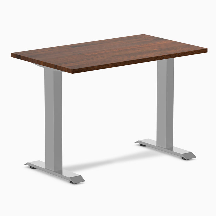 Fixed mini rubberwood desk - Red Walnut - grey 40"