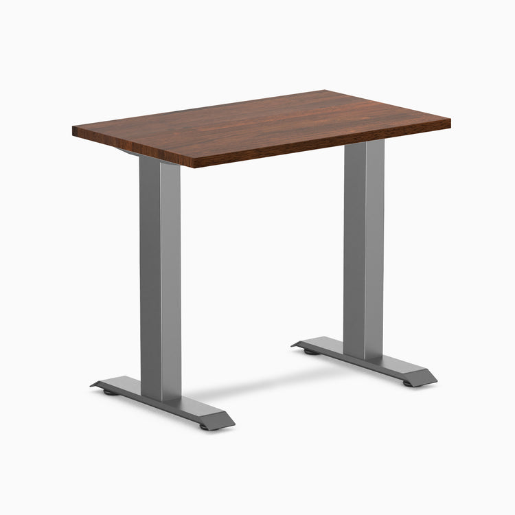 Fixed mini rubberwood desk - Red Walnut - space grey 32"