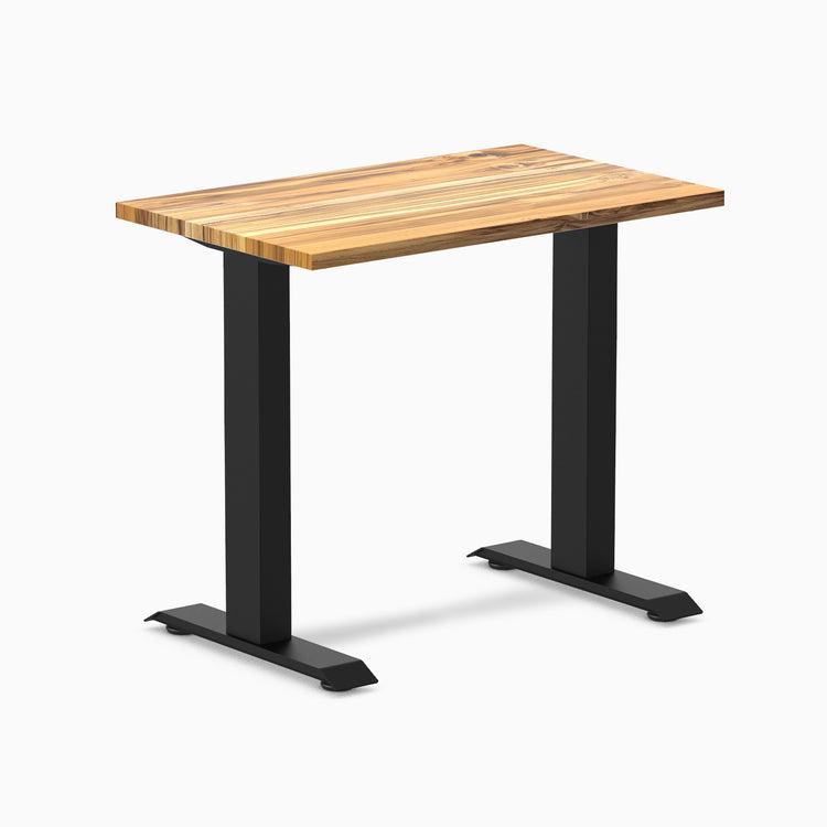 Fixed mini hardwood desk - Teak - black 32"