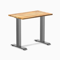 Fixed mini hardwood desk - Teak  - space grey 32"
