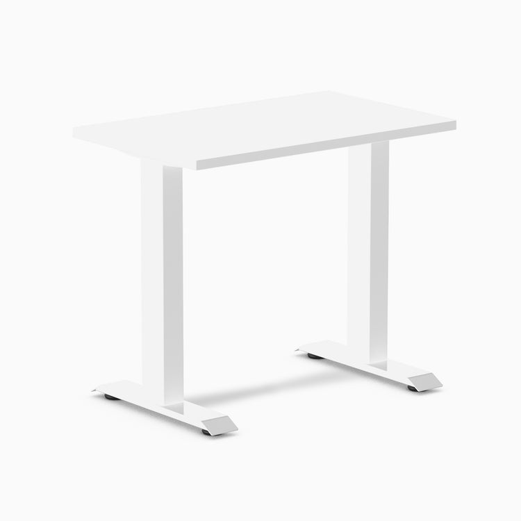 Fixed mini melamine desk - white laminate - white 32"