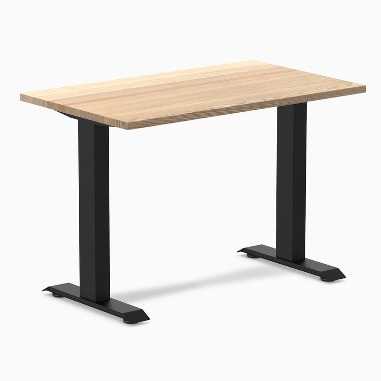 Fixed mini hardwood desk - White Ash - black 40"