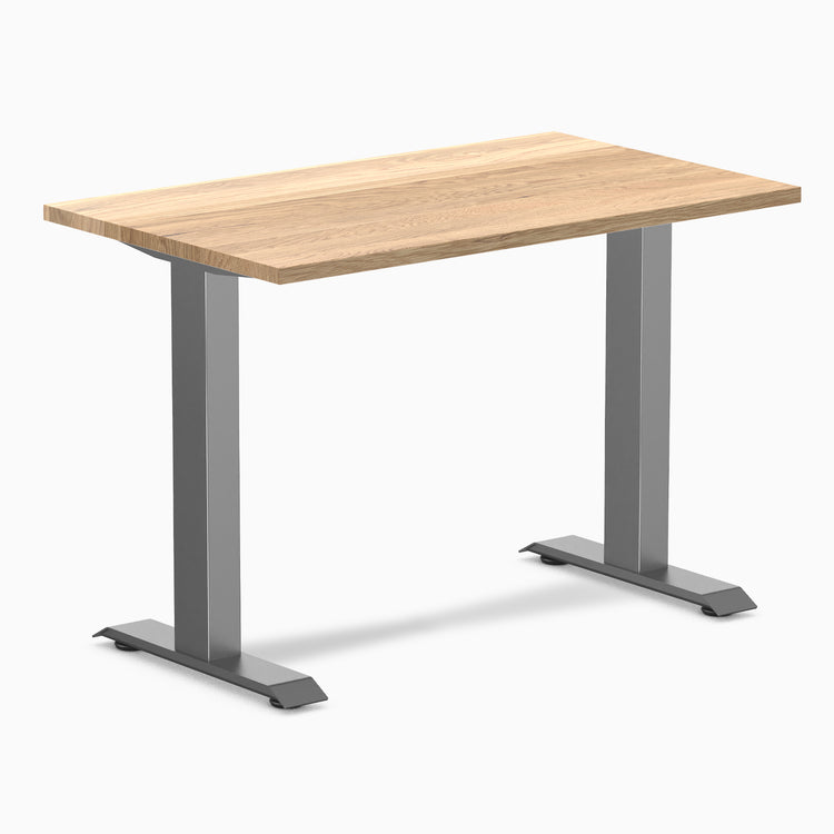 Fixed mini hardwood desk - White oak - space grey 40"