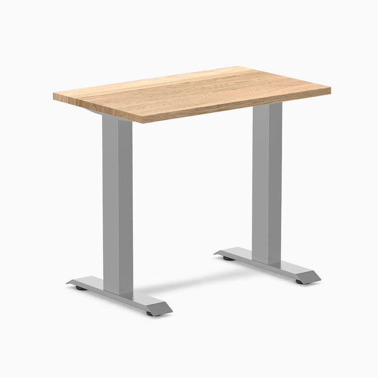 Fixed mini hardwood desk - White Oak - grey 32"