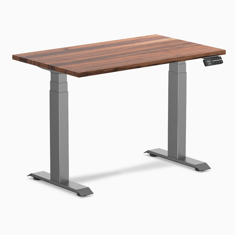 Dual mini hardwood standing desk - Walnut - space grey 40"