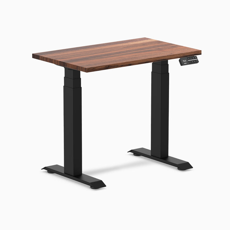 Dual mini hardwood standing desk - Walnut - black 32"