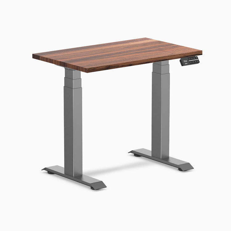 Dual mini hardwood standing desk - Walnut - space grey 32"