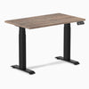 Dual mini melamine standing desk - natural walnut laminate - black 40"