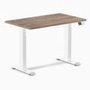 Dual mini melamine standing desk - natural walnut laminate - white 40"