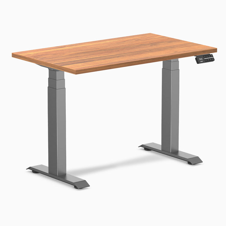 Dual mini melamine standing desk - prime oak laminate - space grey 40"