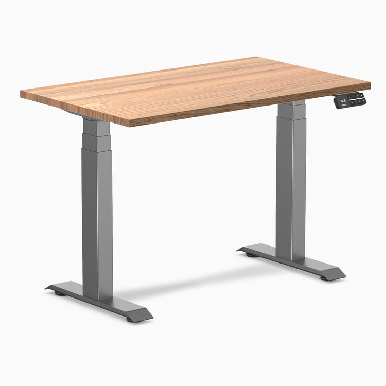 Dual mini hardwood standing desk - Red oak - space grey 40"