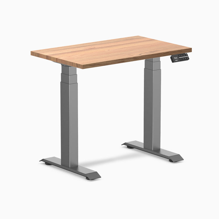 Dual mini hardwood standing desk - Red oak - space grey 32"