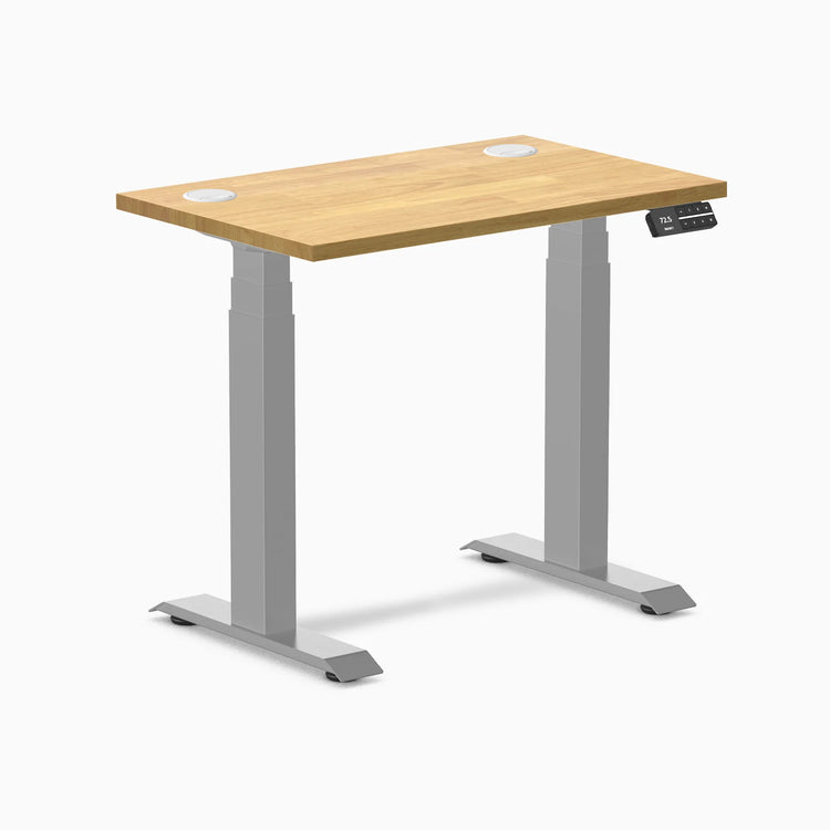 Desky Dual Mini Bureau assis-debout en bois d'hévéa