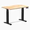 Dual mini rubberwood standing desk - Natural - black 40"