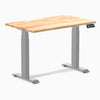 Dual mini rubberwood standing desk - Natural - grey 40"