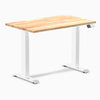 Dual mini rubberwood standing desk - Natural - white 40"