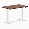 Dual mini rubberwood standing desk - red walnut - white 40"