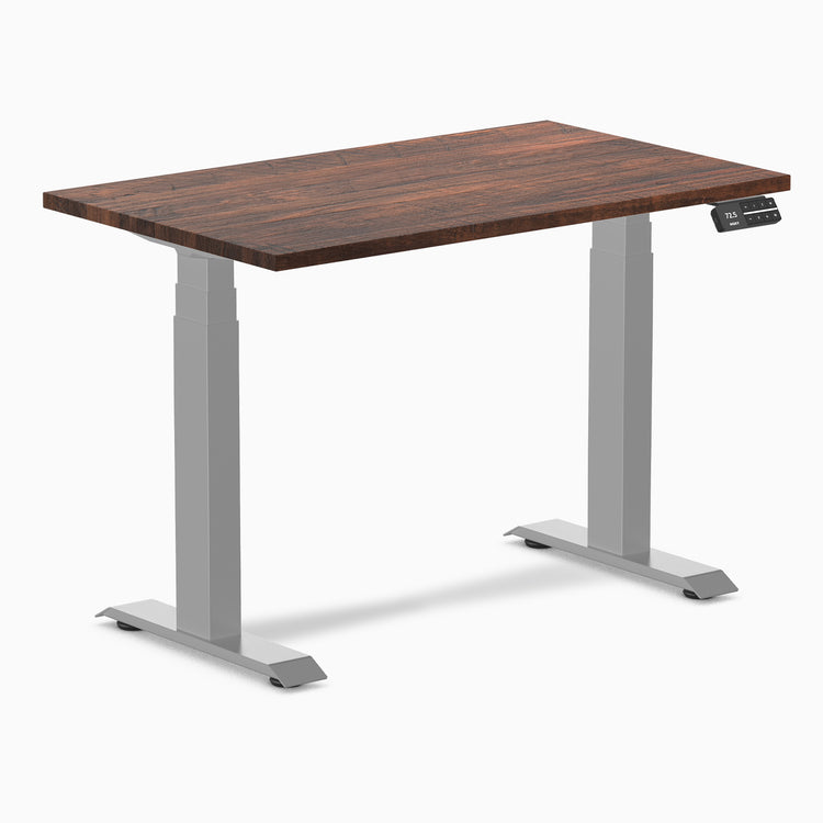 Dual mini softwood standing desk - Rustic Pine - grey 40"