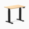 Dual mini melamine standing desk - sublime teak laminate - black 32"