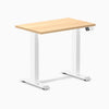 Dual mini melamine standing desk - sublime teak laminate - white 32"