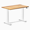 Dual mini hardwood standing desk - Teak - white 40"