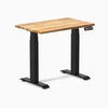 Dual mini hardwood standing desk - Teak - black 32"