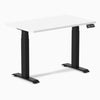 Dual mini melamine standing desk - white laminate - black 40"