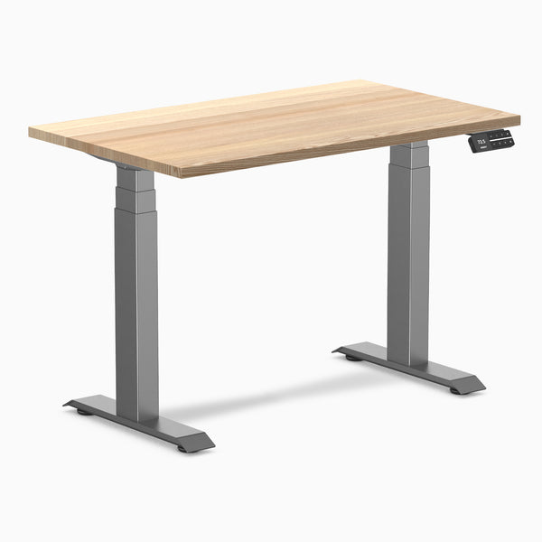 Dual mini hardwood standing desk - White ash - space grey 40"