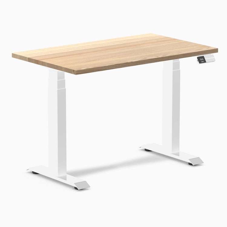 Dual mini hardwood standing desk - White Ash - white 40"