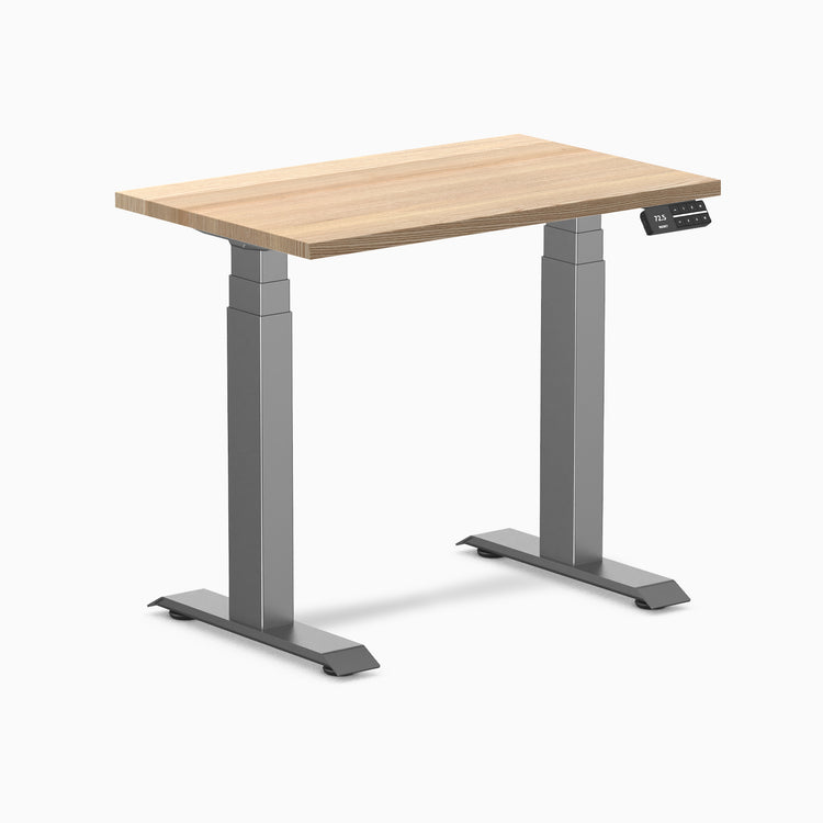 Dual mini hardwood standing desk - White ash - space grey 32"