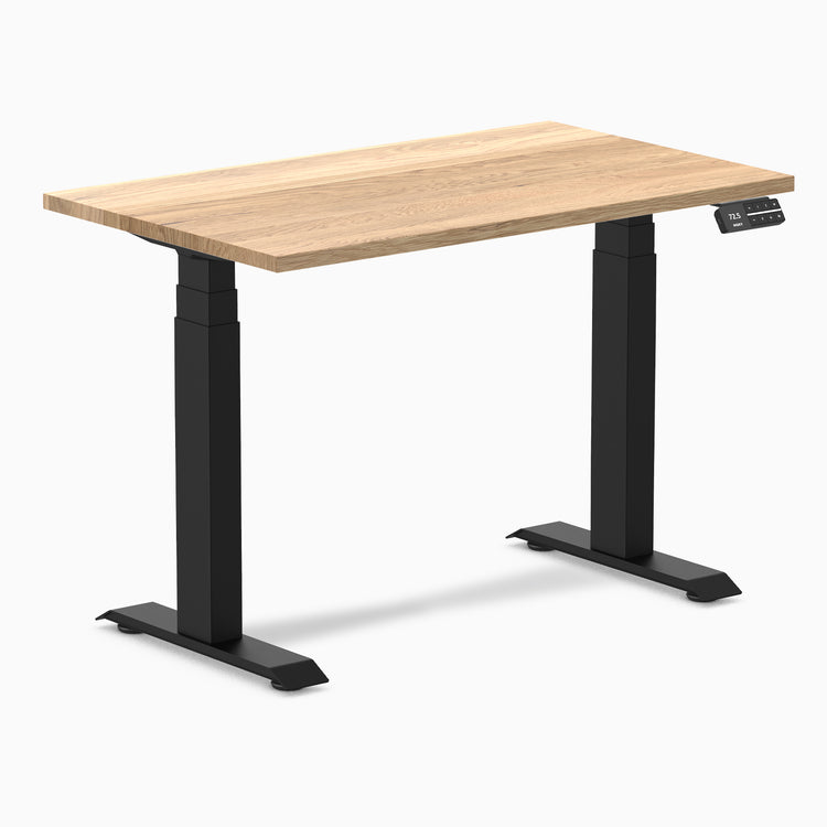 Dual mini hardwood standing desk - White Oak - black 40"