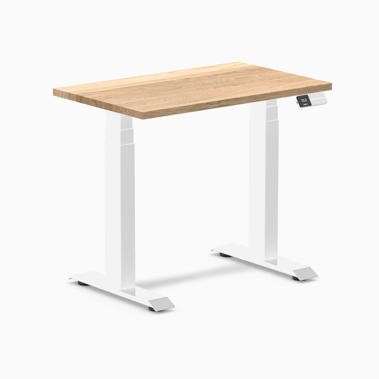 Dual mini hardwood standing desk - White Oak - white 32"