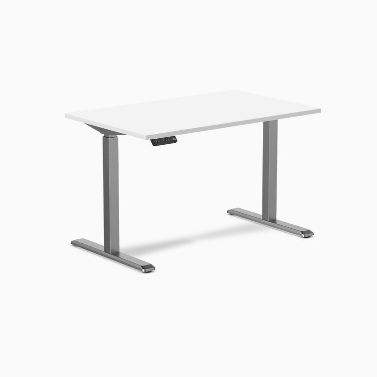 Desky single sit stand desk white melamine - space grey 48"