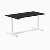 Desky Single Sit Stand Gaming Desk Black 60"- black desktop white legs - Desky