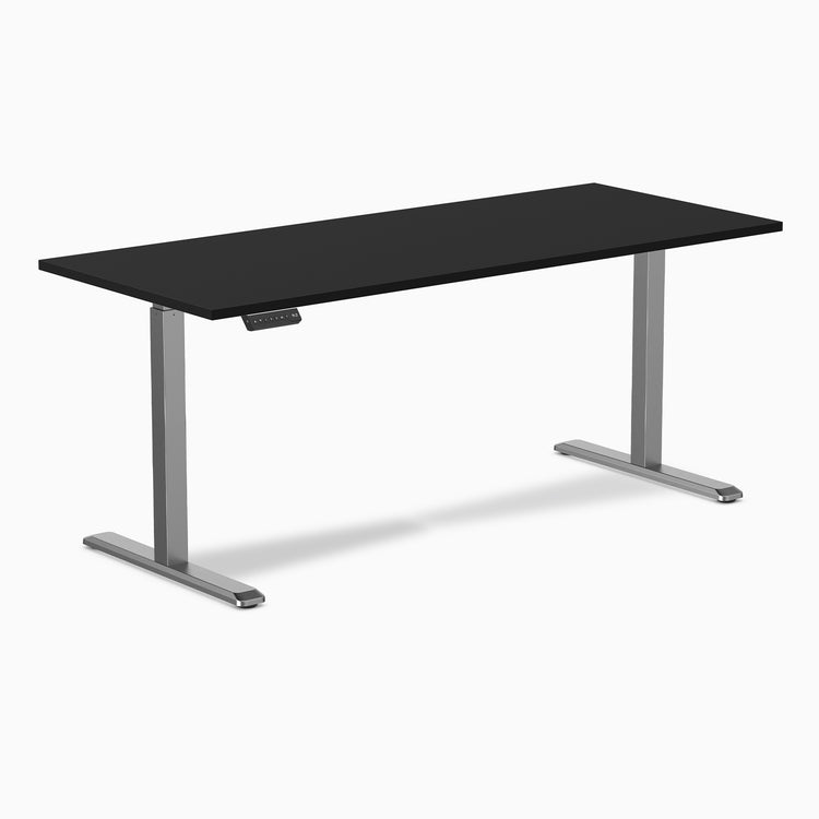 Desky single sit stand desk black melamine - space grey 72"