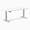 Desky single sit stand desk white melamine - grey 72"