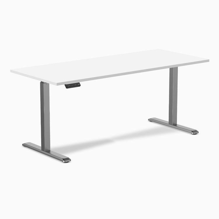 Desky single sit stand desk white melamine - space grey 72"