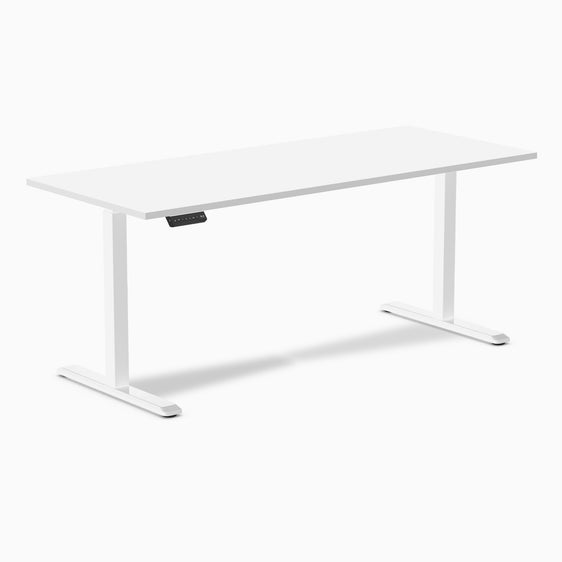 Desky single sit stand desk white melamine - White 72"